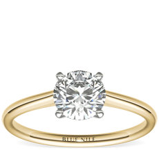 Petite Solitaire Engagement Ring in 14k Yellow Gold